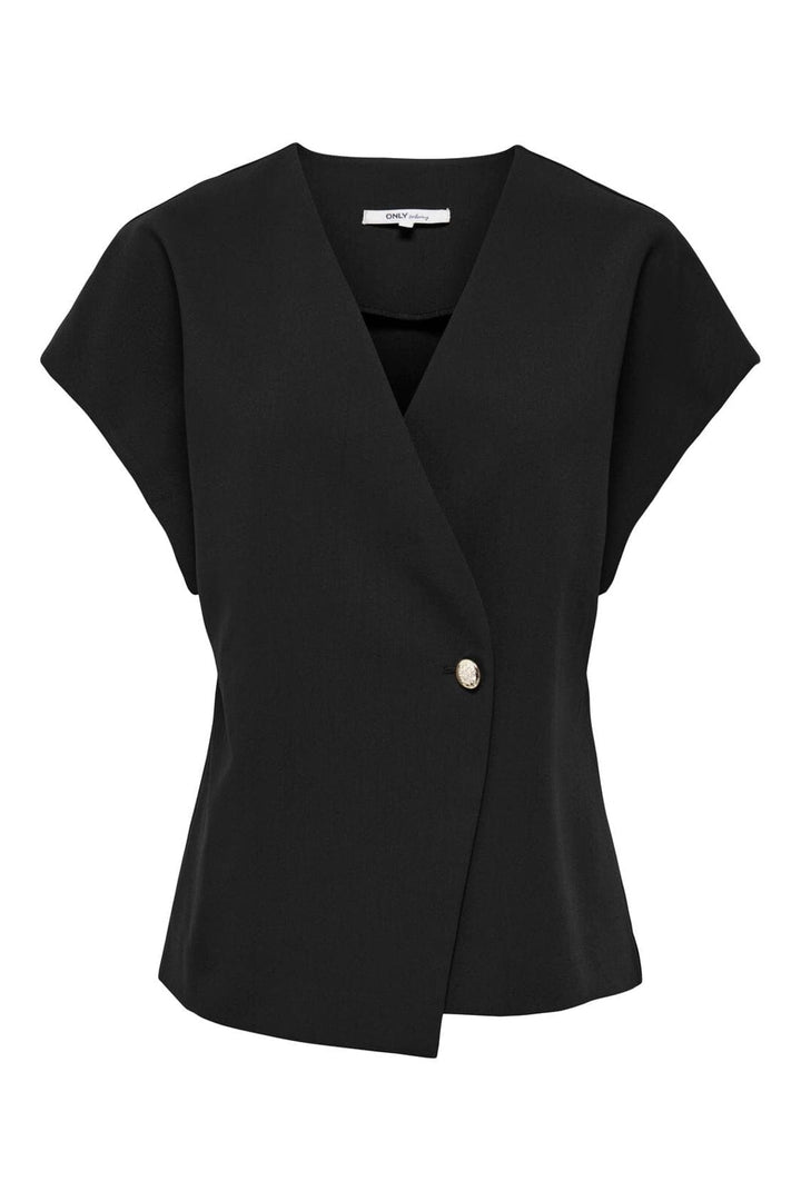 Only - Asmine S/S Asymmetric Shirt Tlr - 5150595 Black
