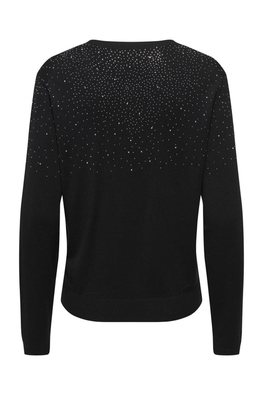 Only - Onlanabella Ls Bling O-Neck Knt - 4894551 Black W. Dark Silver Toppe 