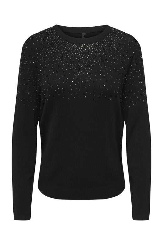 Only - Onlanabella Ls Bling O-Neck Knt - 4894551 Black W. Dark Silver Toppe 