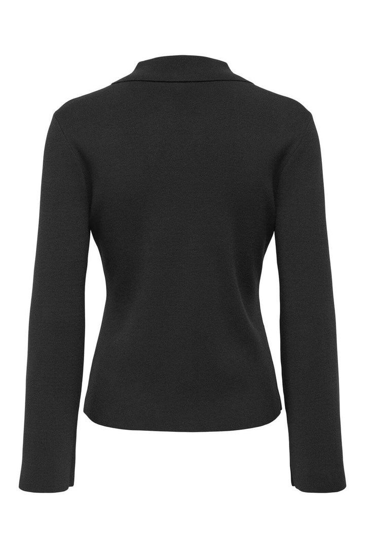 Only - Onlandrea Ls Zip Polo Cardigan Knt - 4934084 Black