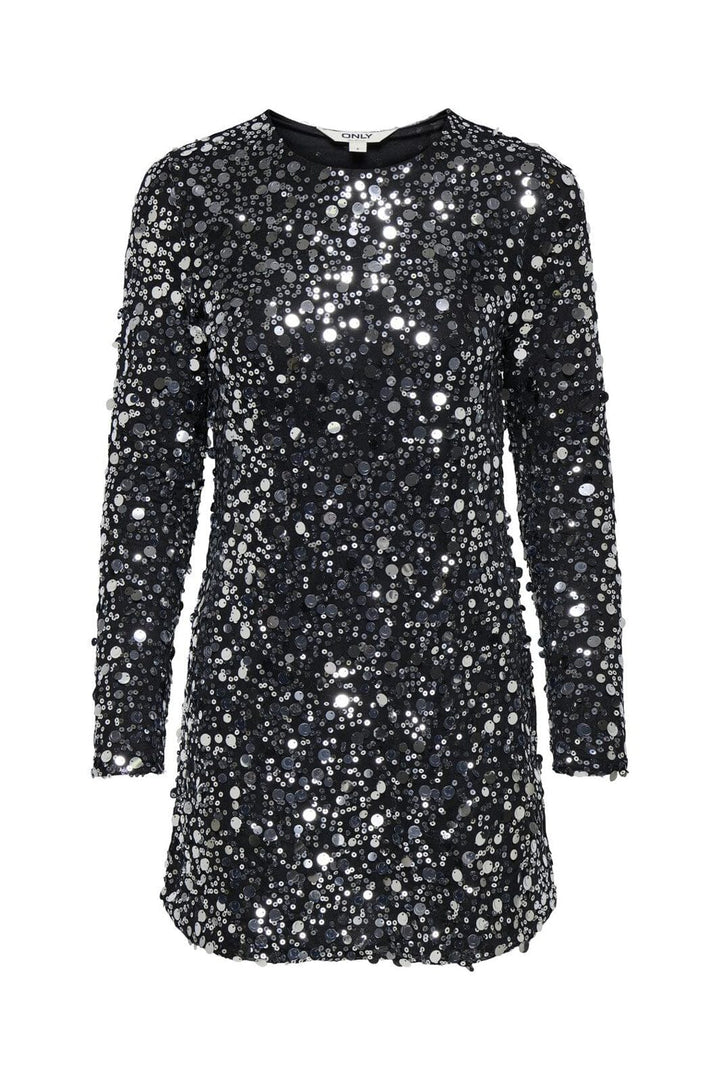 Only - Onlanika Catina Ls Sequins Dress - 4866552 Silver