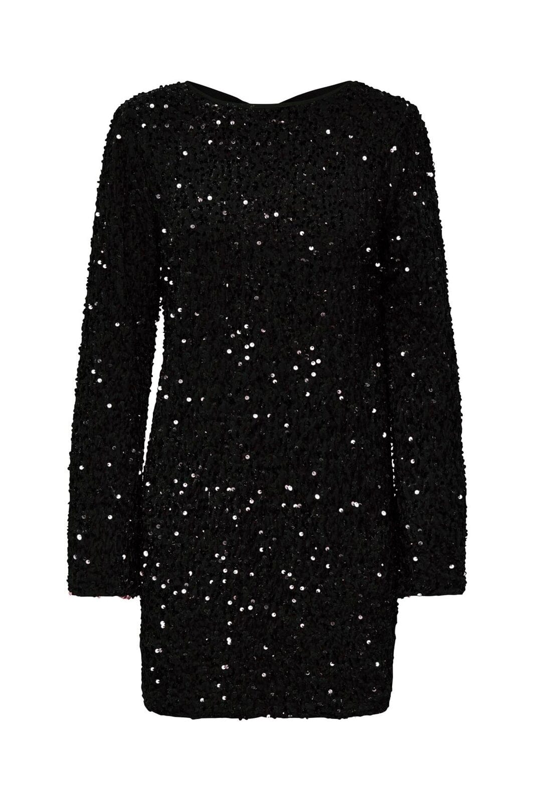 Only - Onlanika Sequins Ls Bow Dress - 4930221 Black Black Sequins