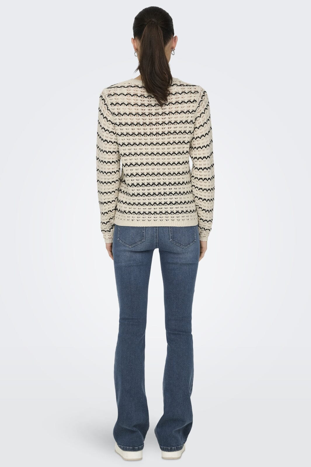 Only - Onlasa Ls Structure O-Neck Knt - 4509145 Birch Black