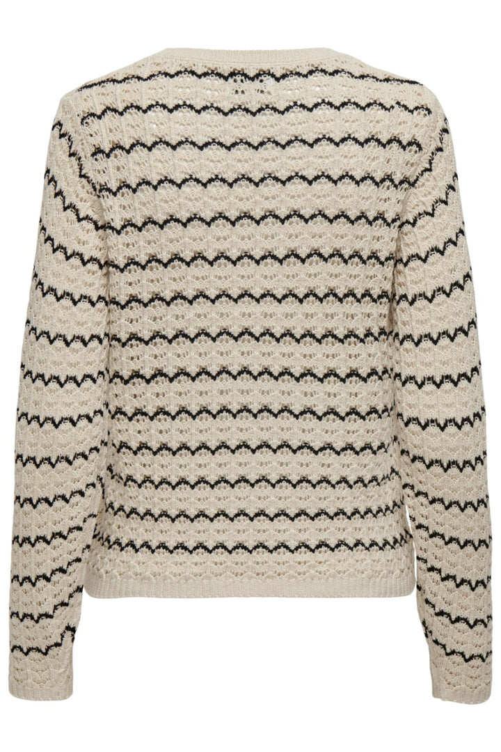 Only - Onlasa Ls Structure O-Neck Knt - 4509145 Birch Black