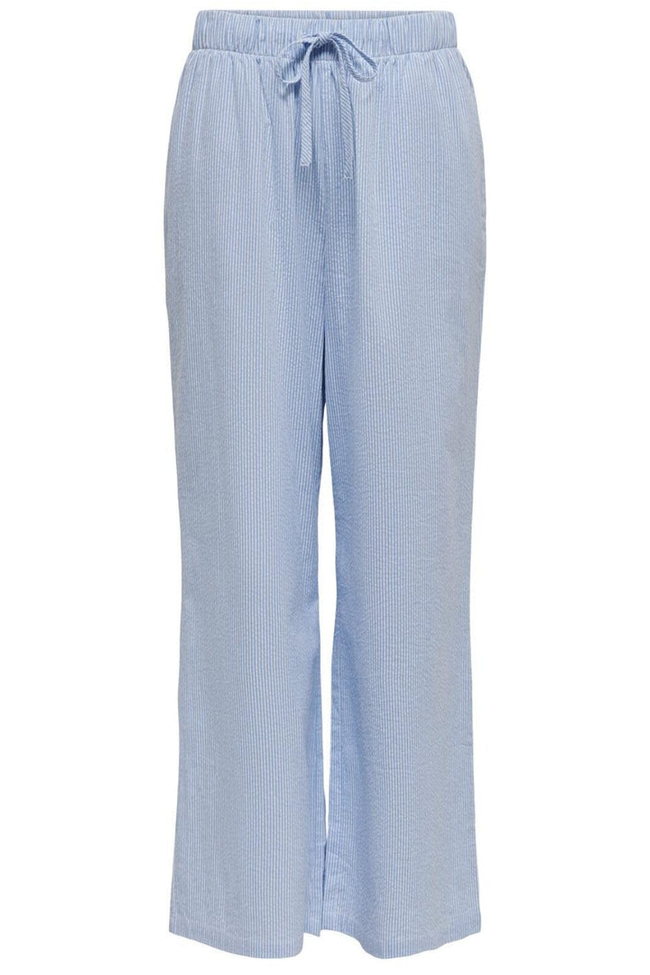 Only - Onlaugusta Pant 15303418 - 4313520 - Cloud Dancer Blue Stripes