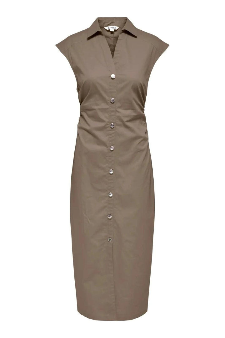 Only - Onlbabe-Zora Capsleeve Midi Dress - 5047761 Walnut Kjoler 