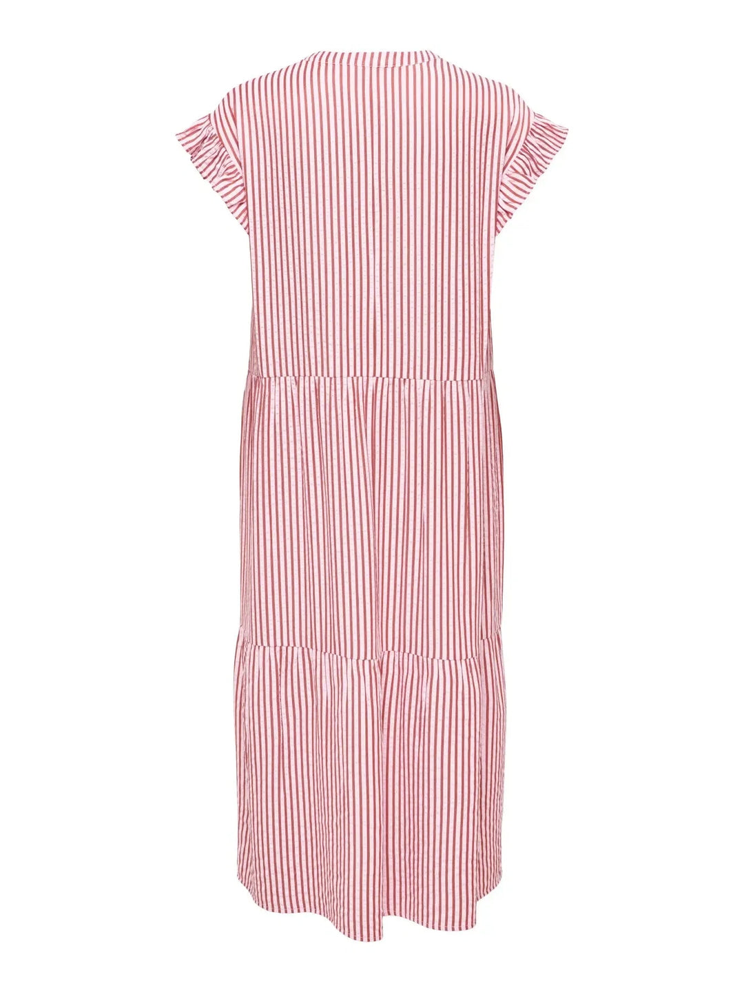 Only - Onlbari Sl Fril Vneck Midi Dress - 5029953 Romance Rose W. Spice Apple Kjoler 