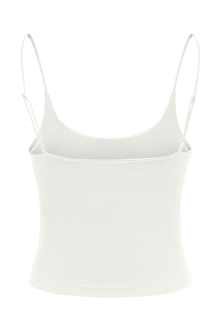 Only - Onlbella Seamless V-Neck Crop Top Acc - 5096416 Cloud Dancer