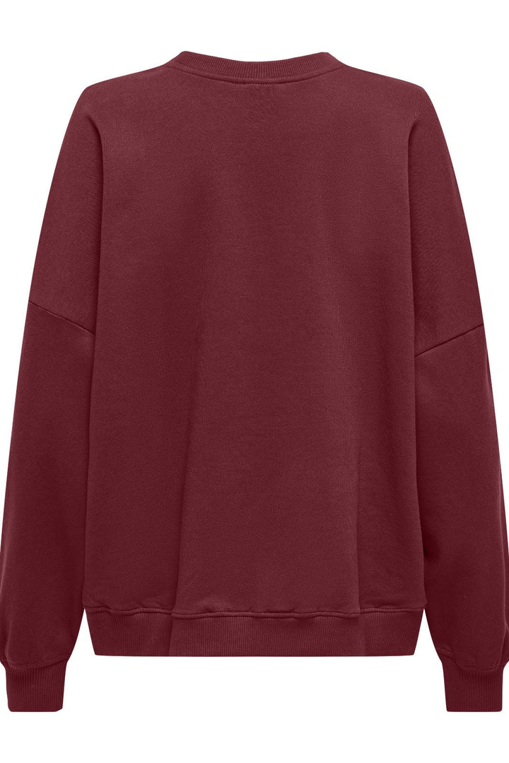 Only - Onlbila L/S Bear O-Neck Swt - 4892453 Cabernet Lazy Sweatshirts 