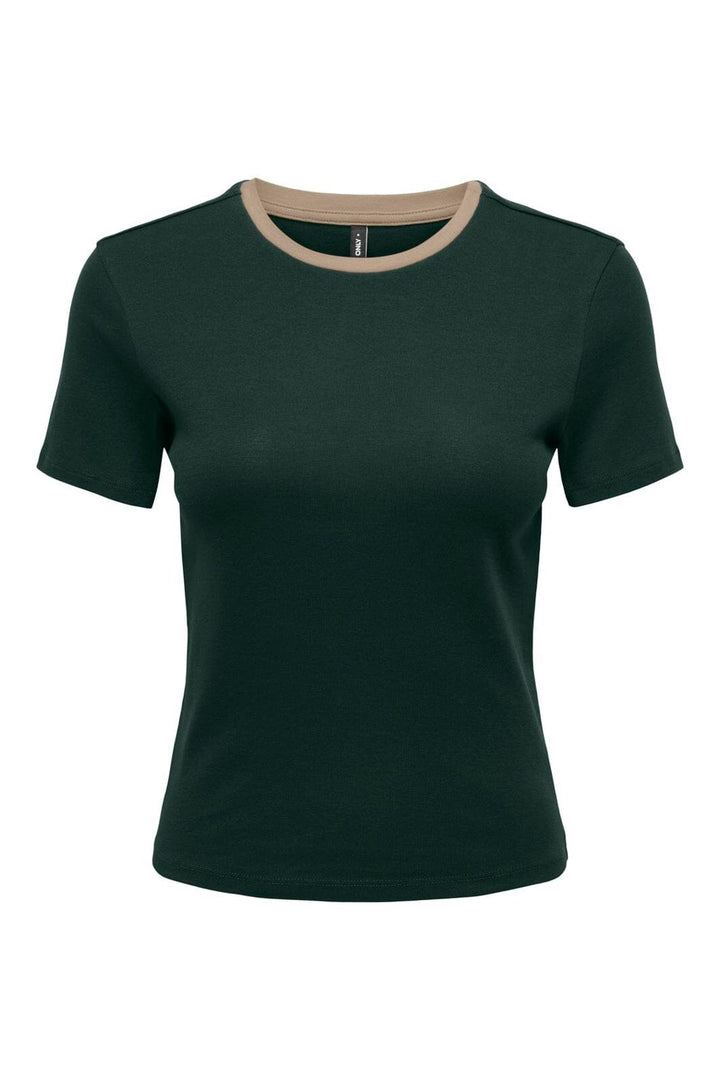 Only - Onlbina S/S Short Top Solid - 5209941 Scarab Biscotfi Contrast