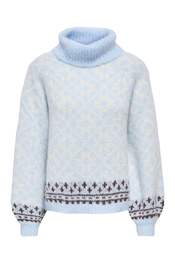 Only - Onlcaro Ls Rollneck Cc Knt - 5026023 Cashmere Blue Bitch/Coffee Bean