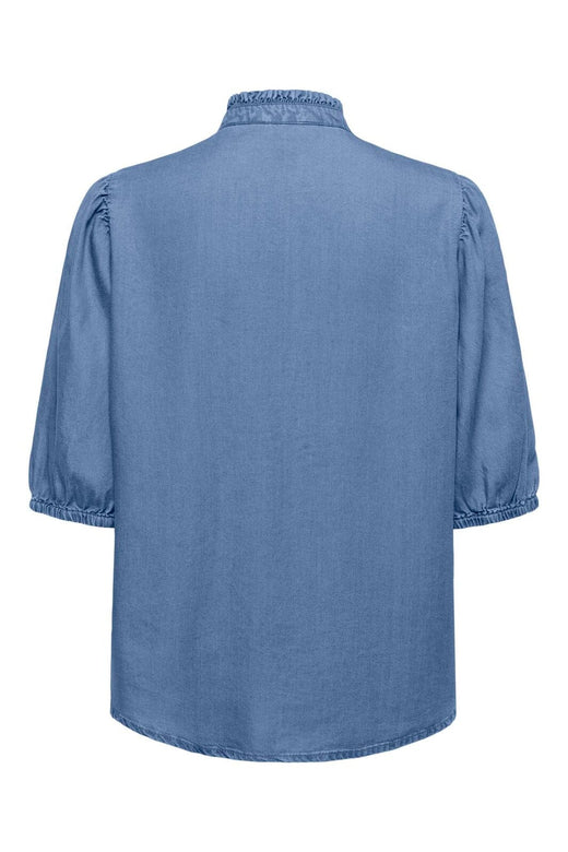 Only - Onlcharis Life 2/4 Frill Shirt Cc - 4910874 Medium Blue Denim
