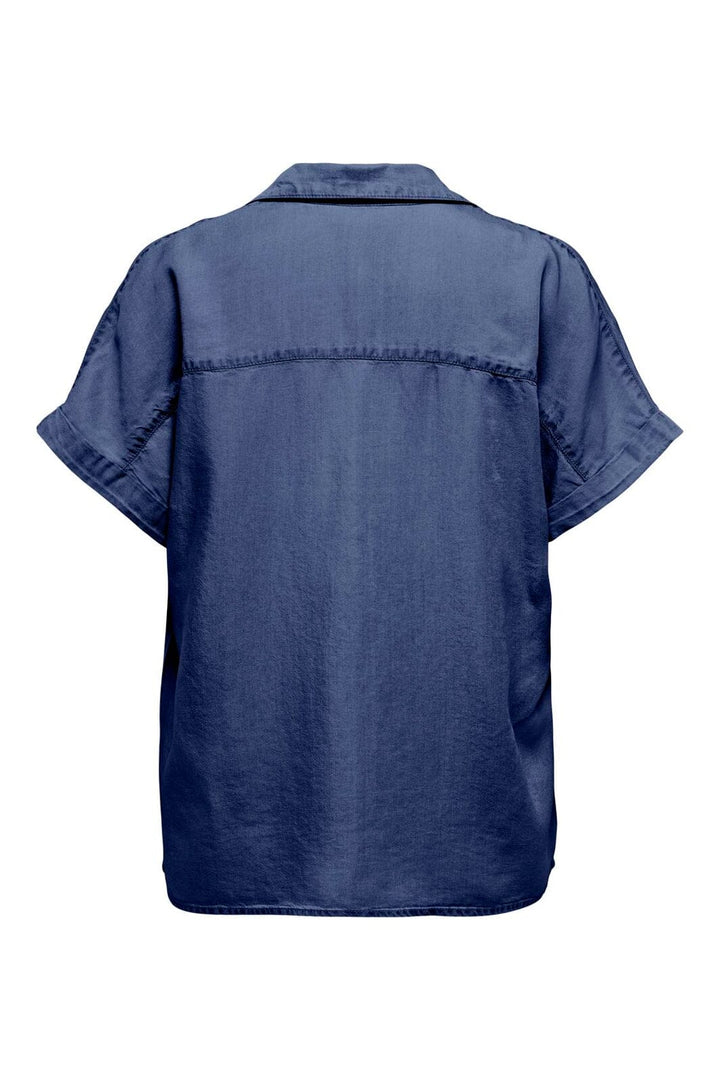Only - Onlcharis Life Cap Sleeve Shirt Cc - 4977052 Dark Blue Denim