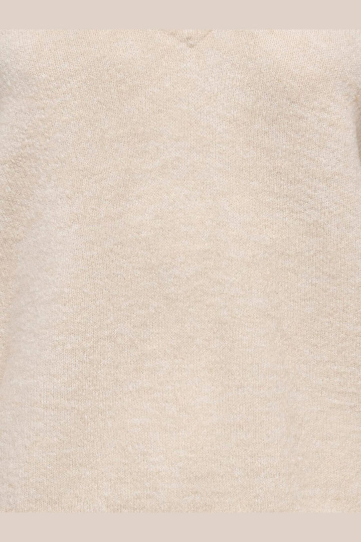 Only - Onlclover Ls Lace V-Neck Reversible Knt - 5149081 Pumice Stone Melange/Dtm Lace