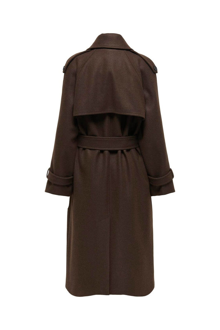 Only - Onldear-Trillion Long Belt Coat - 4961034 Chocolate Brown Melange
