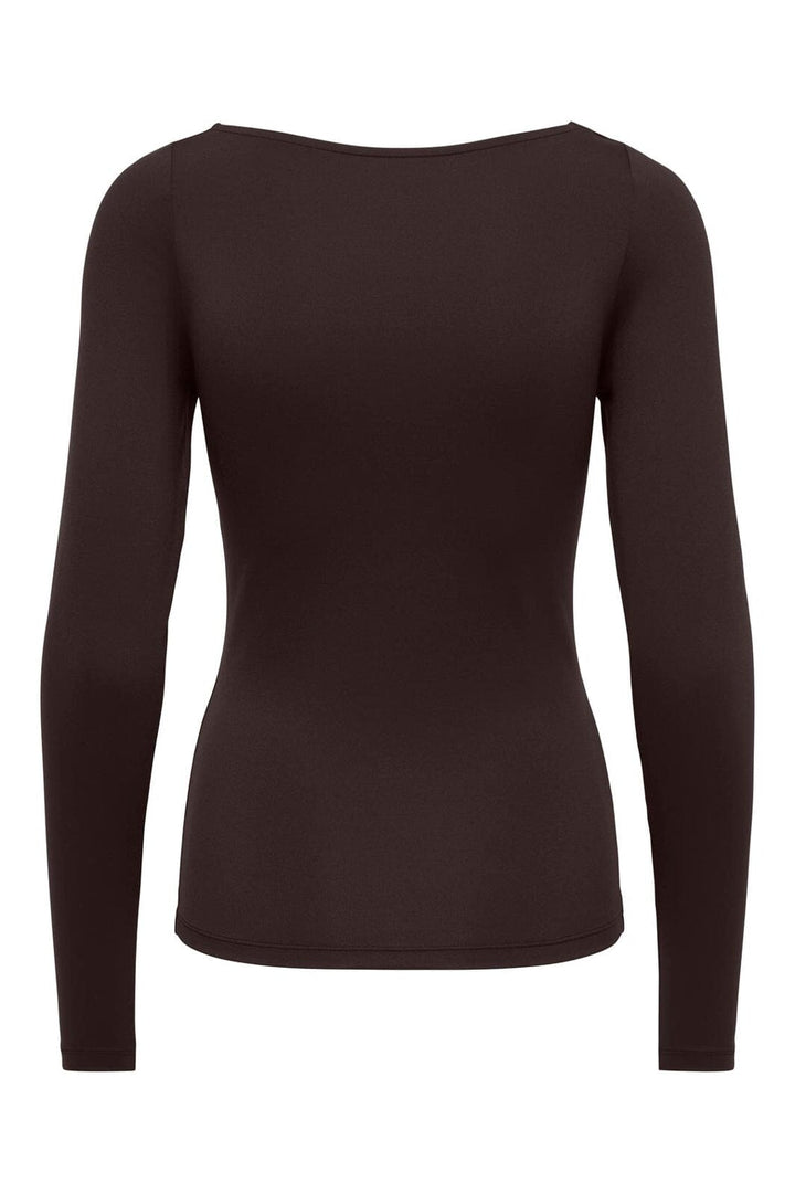 Only - Onlea L/S Boatneck Top - 5203218 Chocolate Torte