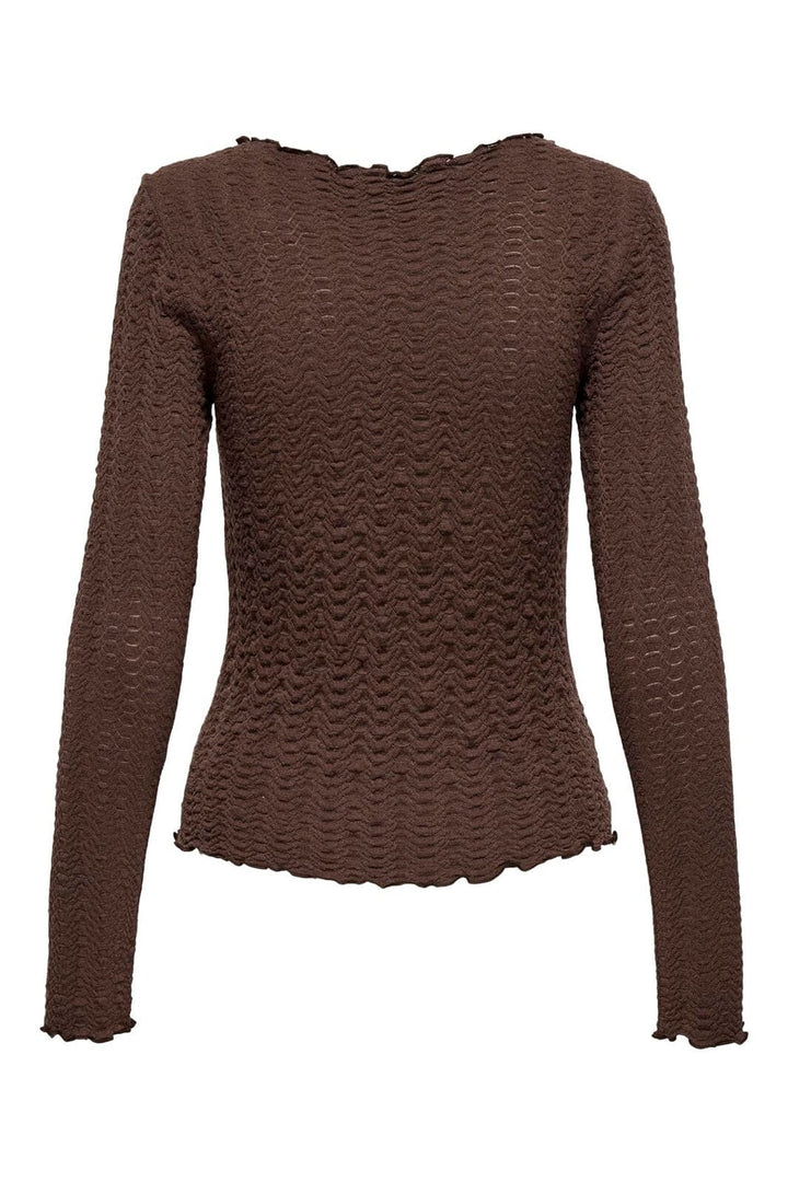 Only - Onlella L/S Ruching Top - 4952822 Chocolate Martini