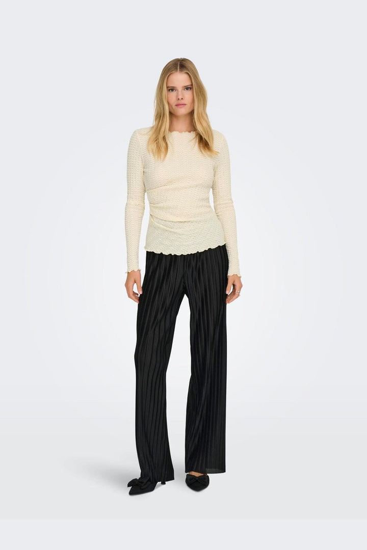 Only - Onlella L/S Ruching Top - 4952823 Birch