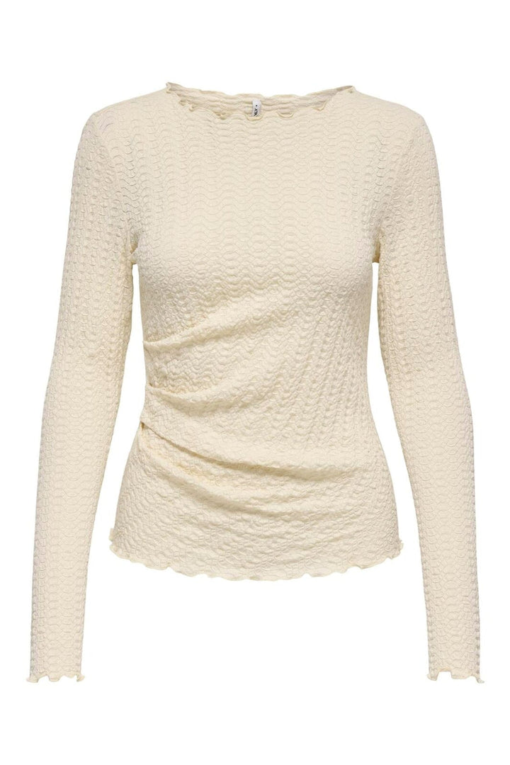 Only - Onlella L/S Ruching Top - 4952823 Birch
