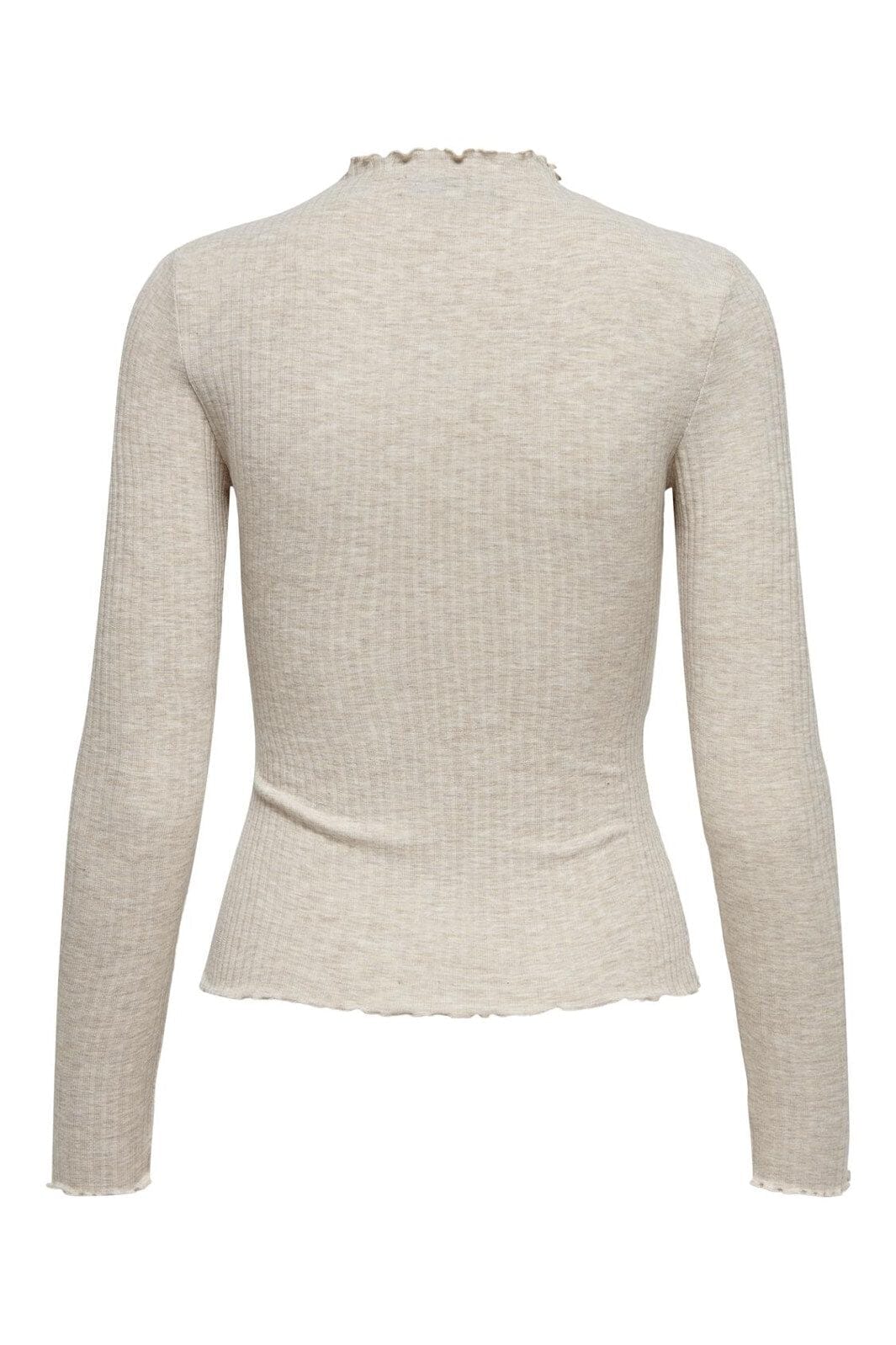 Only - Onlemma L/S High Neck Top - 3996013 Pumice Stone Melange