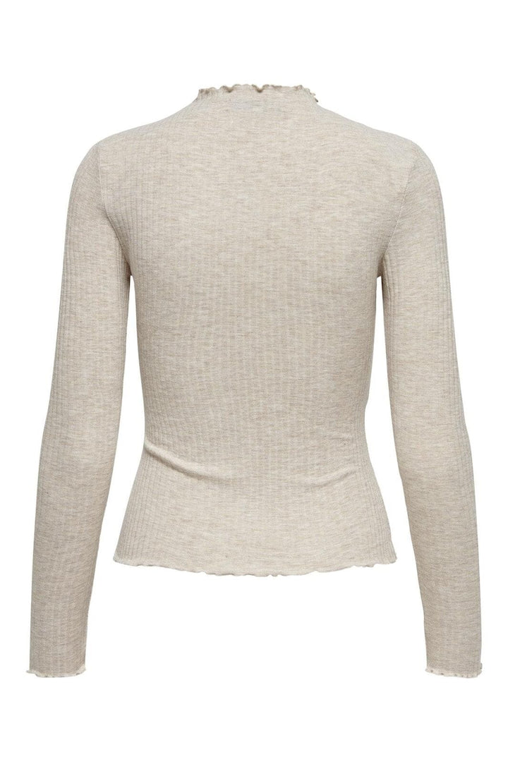 Only - Onlemma L/S High Neck Top - 3996013 Pumice Stone Melange