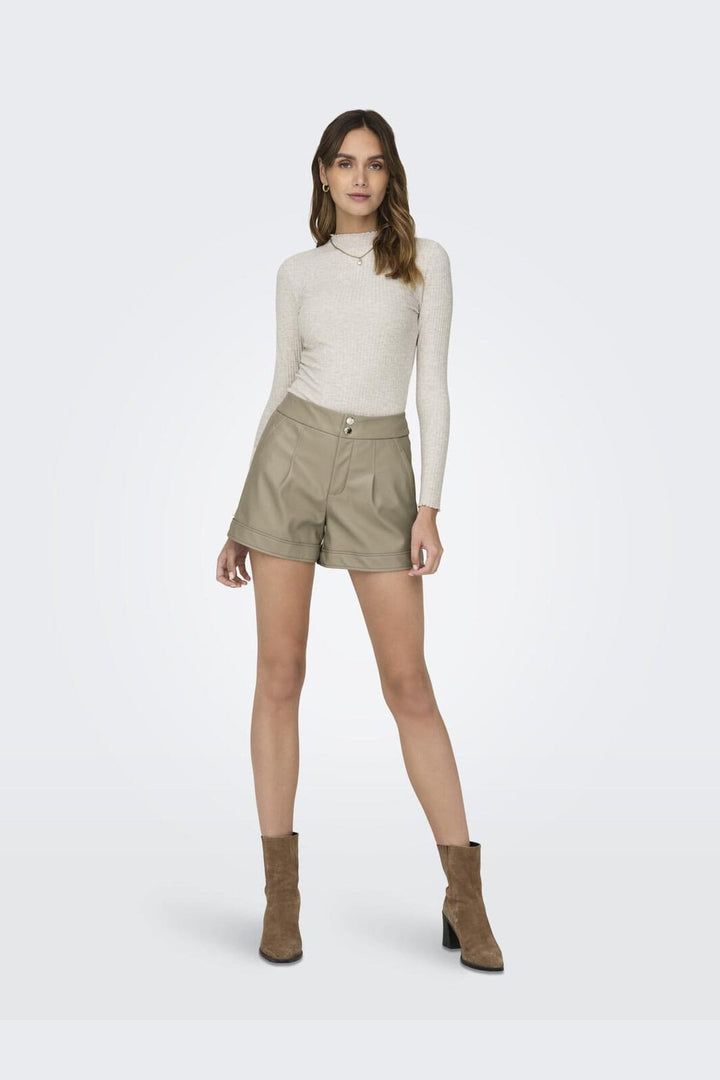 Only - Onlemma L/S High Neck Top - 3996013 Pumice Stone Melange