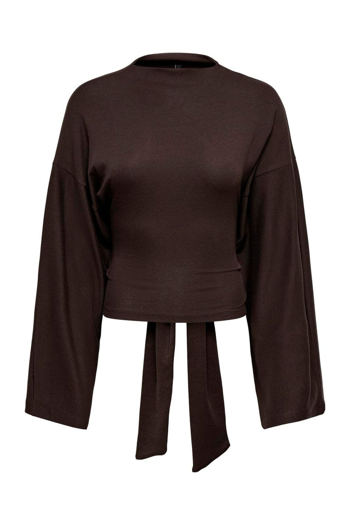 Only - Onlestrid L/S Tie Top - 5113937 Coffee Bean