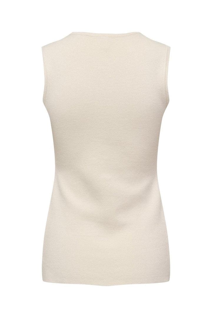 Only - Onlevelin Life Sl Vest Cc Knt - 4972118 Birch Silver Button