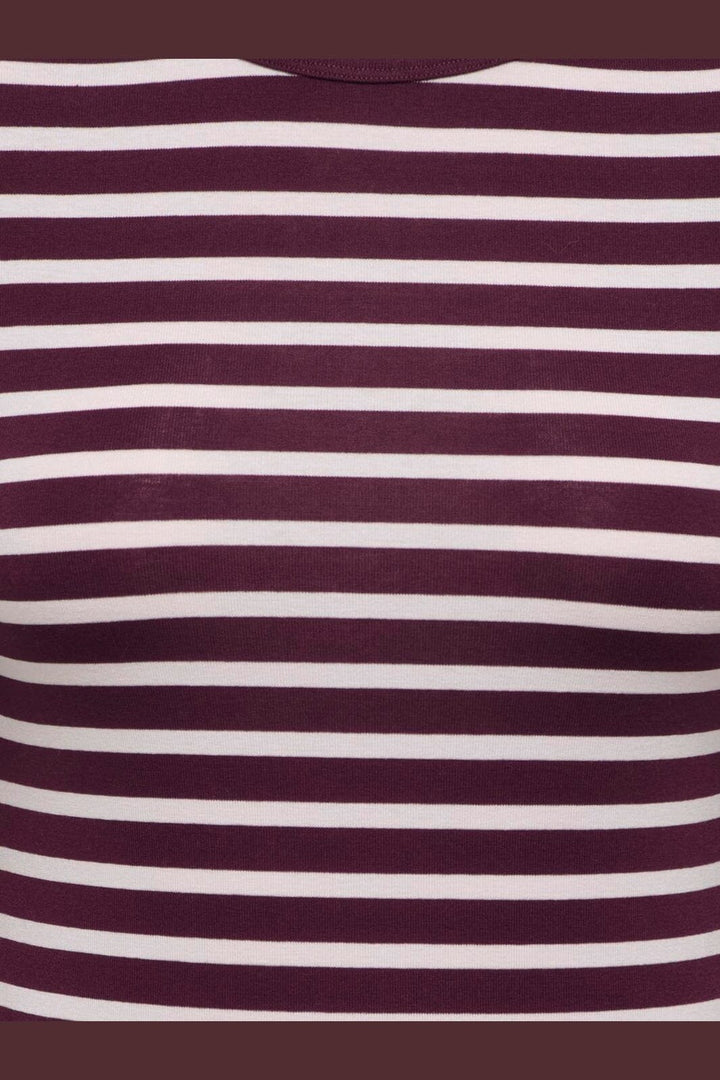Only - Onlevie L/S O-Neck Stripe Top - 5148696 Winetasting Lavender Blue (Fido)
