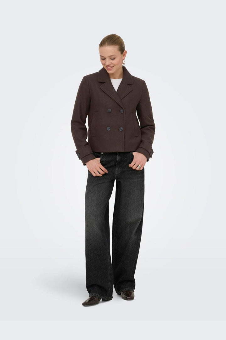 Only - Onlfreja Short Db Jacket - 4986881 Hot Fudge Melange
