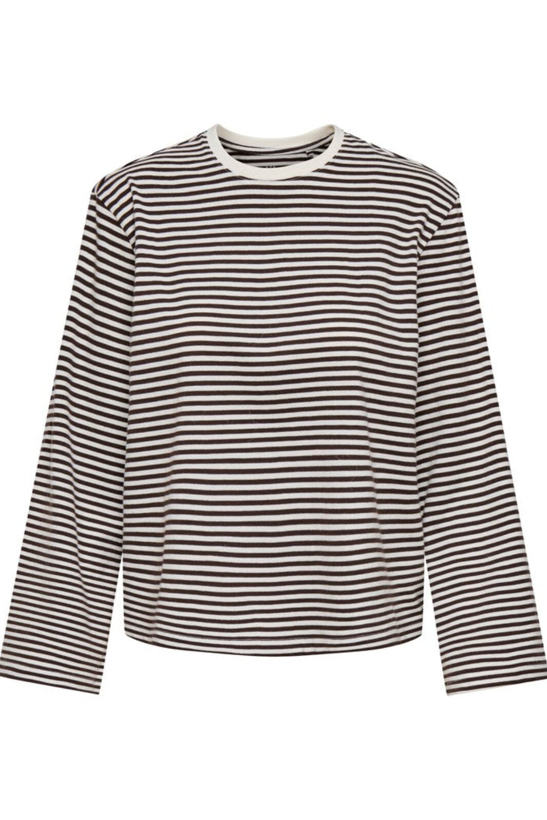 Only - Onlfreja Stripe L/S Wide Sleeve - 5082168 Coffee Bean Cloud Dancer (Mel) Bluser 