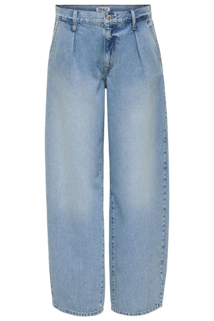 Only - Onlgianna Pleat Str Dot771 - 4845950 Light Medium Blue Denim Jeans 