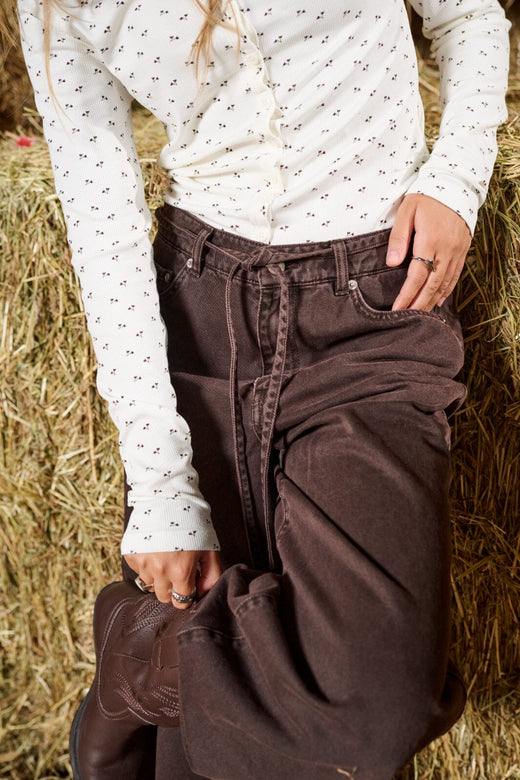 Only - Onlgianna Straight Brown Dot - 4975471 Dark Brown Denim Jeans 