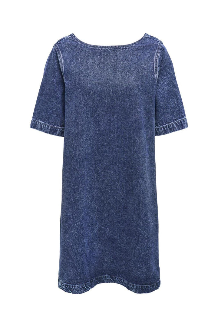 Only - Onlgigi S/S A-Shape Dress Azg 15339026 - 4859944 - Medium Blue Denim