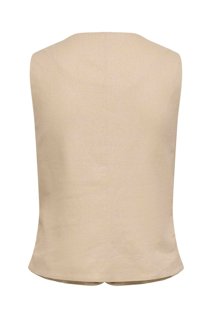 Only - Onlgoa S/L Linen Bl Waistcoat Cc Tlr - 4942123 Oxford Tan