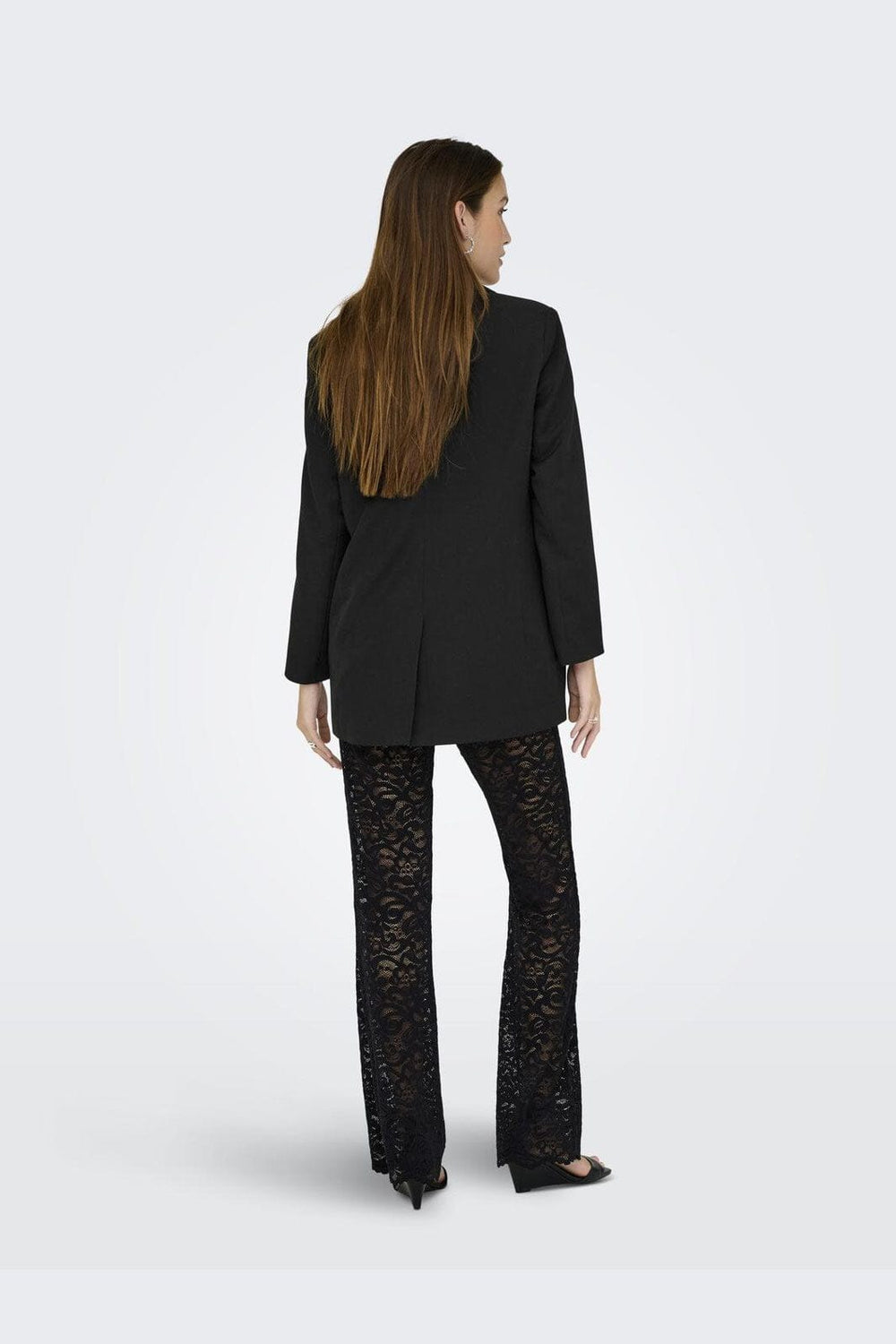 Only - Onlhattie-Lana L/S Overs Mel Blazer Tlr - 4757822 Black