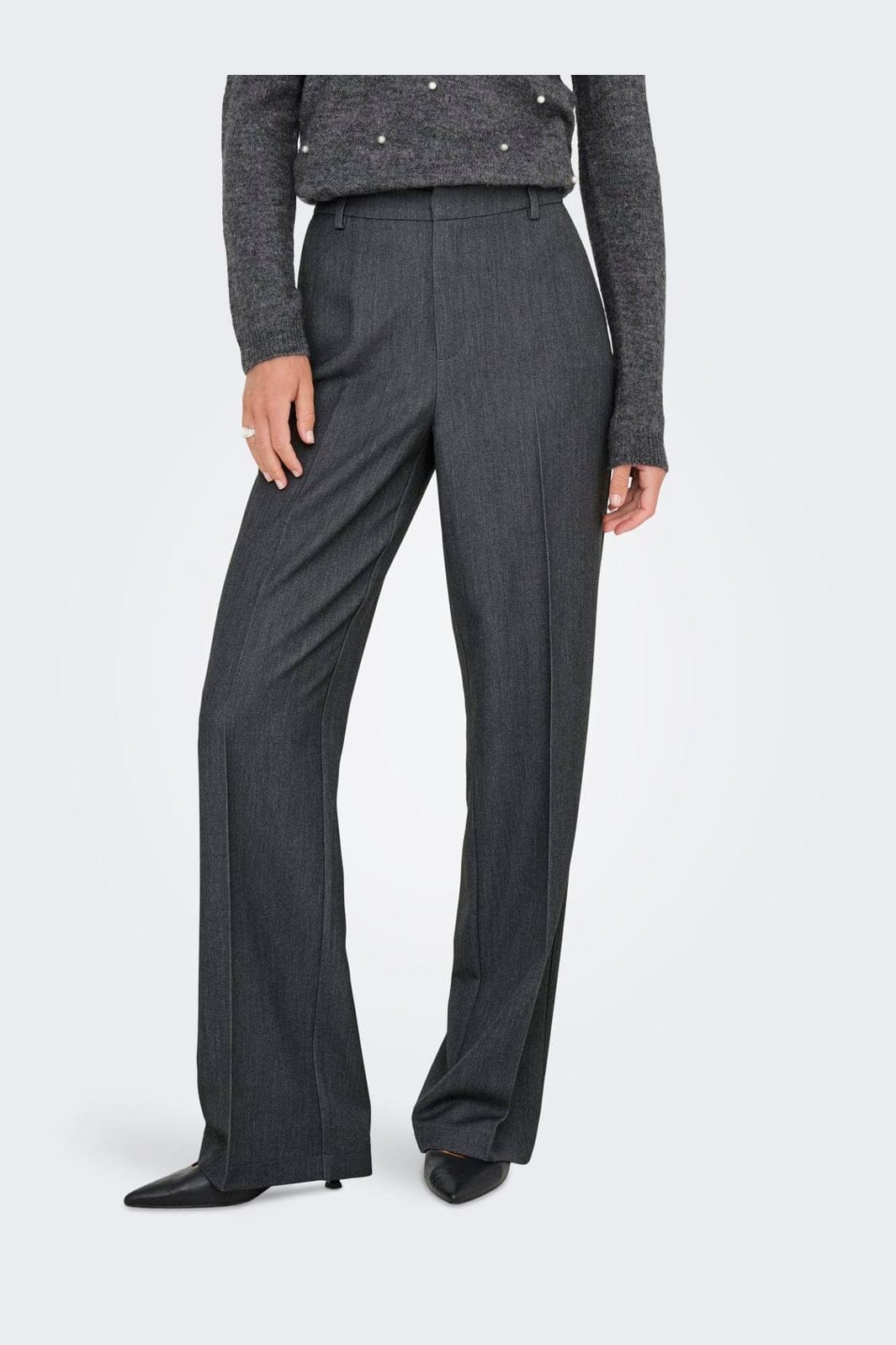 Only - Onlhattie-Lana W Mel Pant Tlr - 4462069 Dark Grey Melange