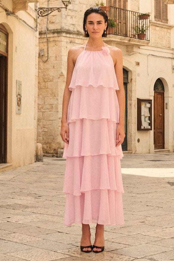 Only - Onlhiva S/L Long Layer Dress - 5092111 Cherry Blossom Kjoler 