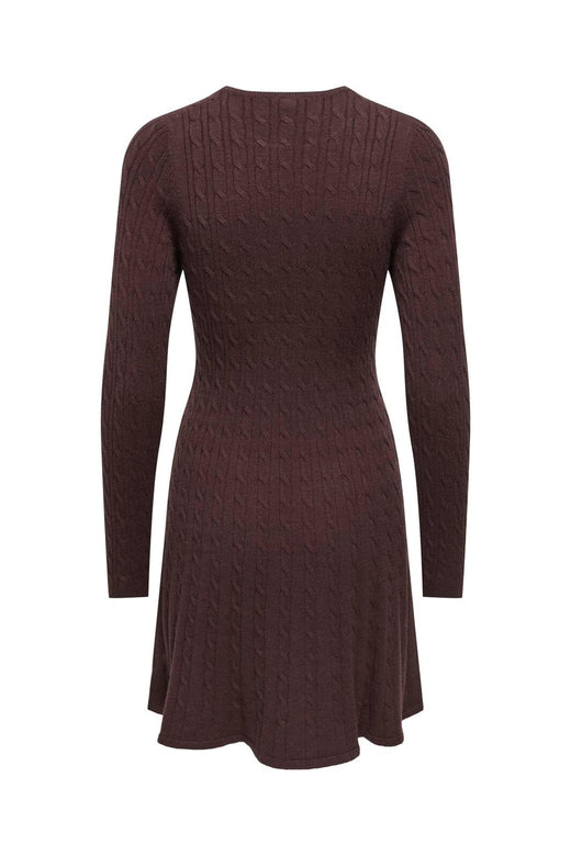 Only - Onlibi Ls O-Neck Cable Dress Cc Knt - 5035558 Fudge
