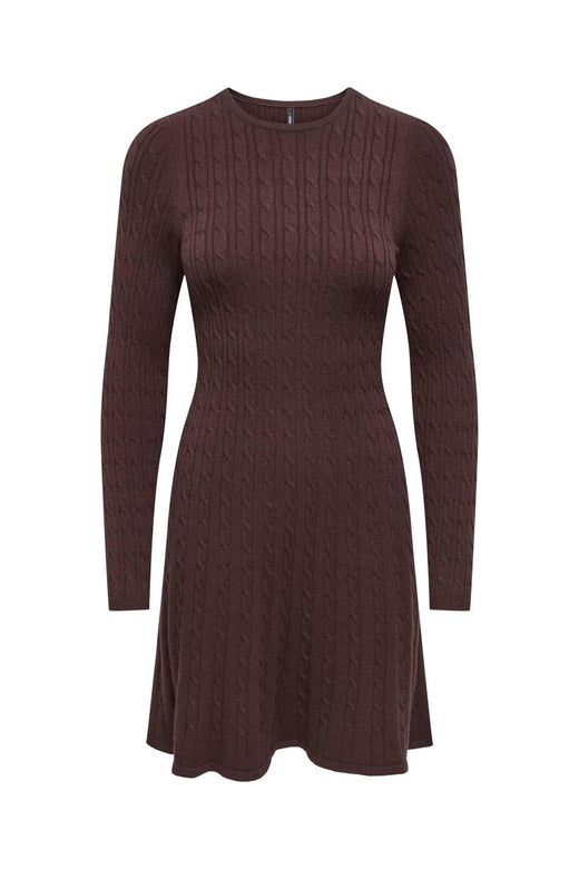 Only - Onlibi Ls O-Neck Cable Dress Cc Knt - 5035558 Fudge