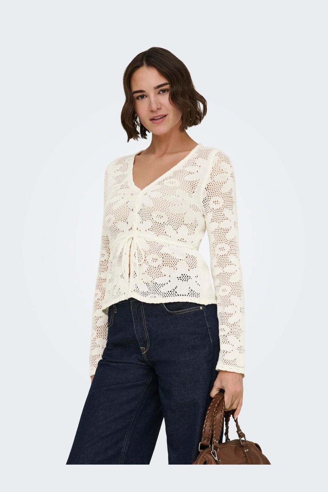 Only - Onlisabel Life Ls Fitted Cardigan Cc Knt - 4972383 Birch Dtm Button