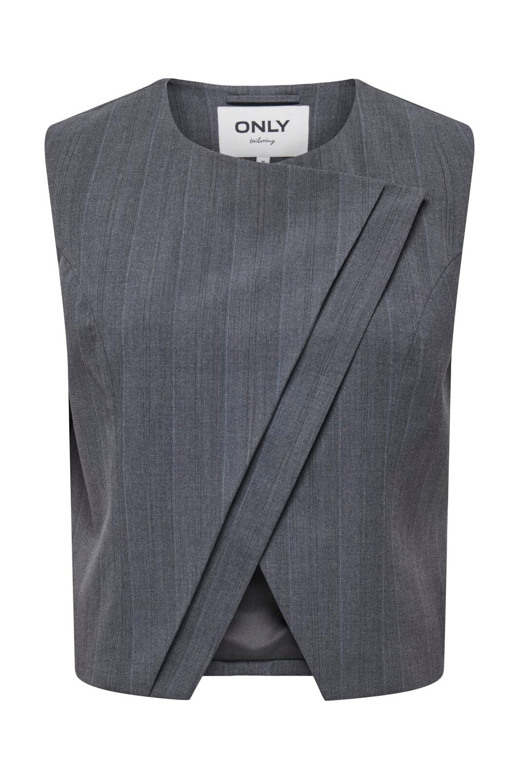 Only - Onljackie S/L Pinstr Asym Waistcoat Tlr - 5053850 Medium Grey Melange Pinstripe