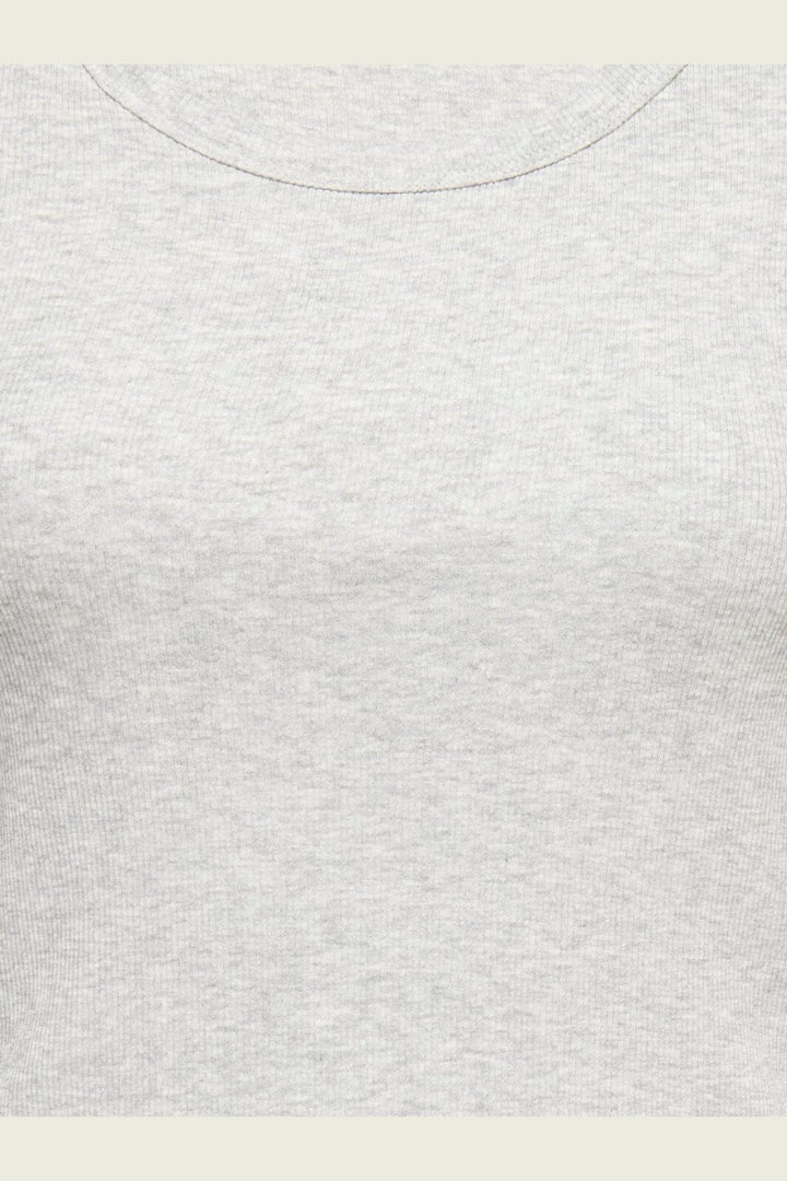 Only - Onljilli L/S O-Neck Double Top - 5122730 Light Grey Melange