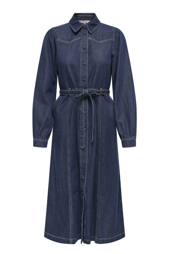 Only - Onljulie Ls Dress Qyt - 4802433 Dark Blue Denim Kjoler 