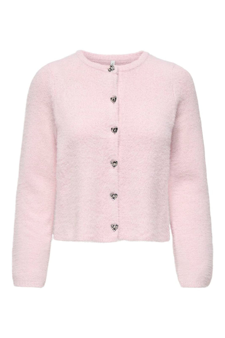 Only - Onlkerry Ls Button Cardigan Cc Knt - 5059034 Pale Lilac Silver Heart Button