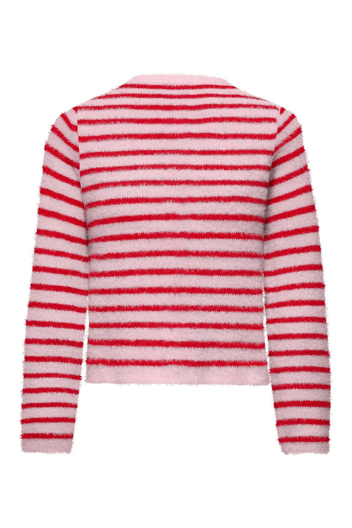 Only - Onlkerry Ls Button Cardigan Cc Knt - 5100856 Pale Lilac True Red/Silver Heart Button