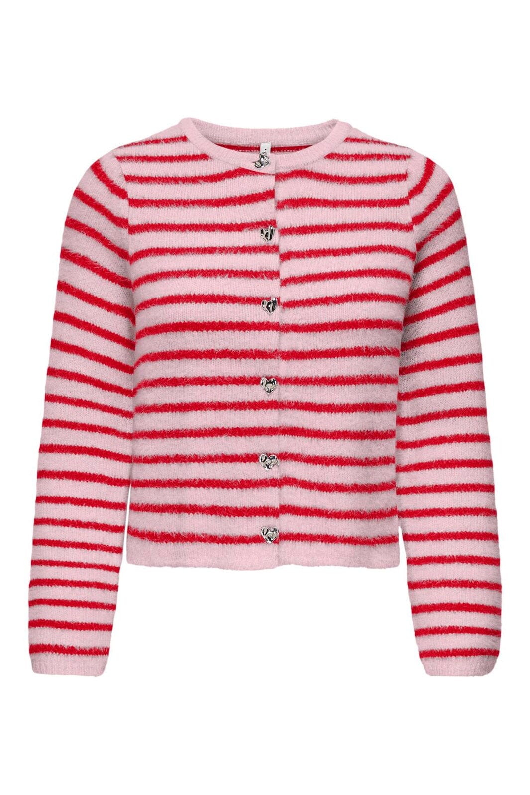 Only - Onlkerry Ls Button Cardigan Cc Knt - 5100856 Pale Lilac True Red/Silver Heart Button