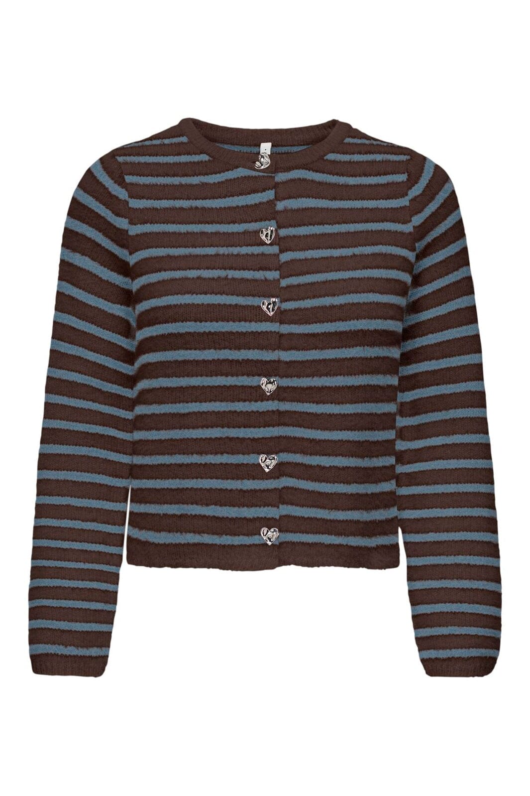 Only - Onlkerry Ls Button Cardigan Cc Knt - 5100858 Bracken Dusty Blue/Silver Heart Button