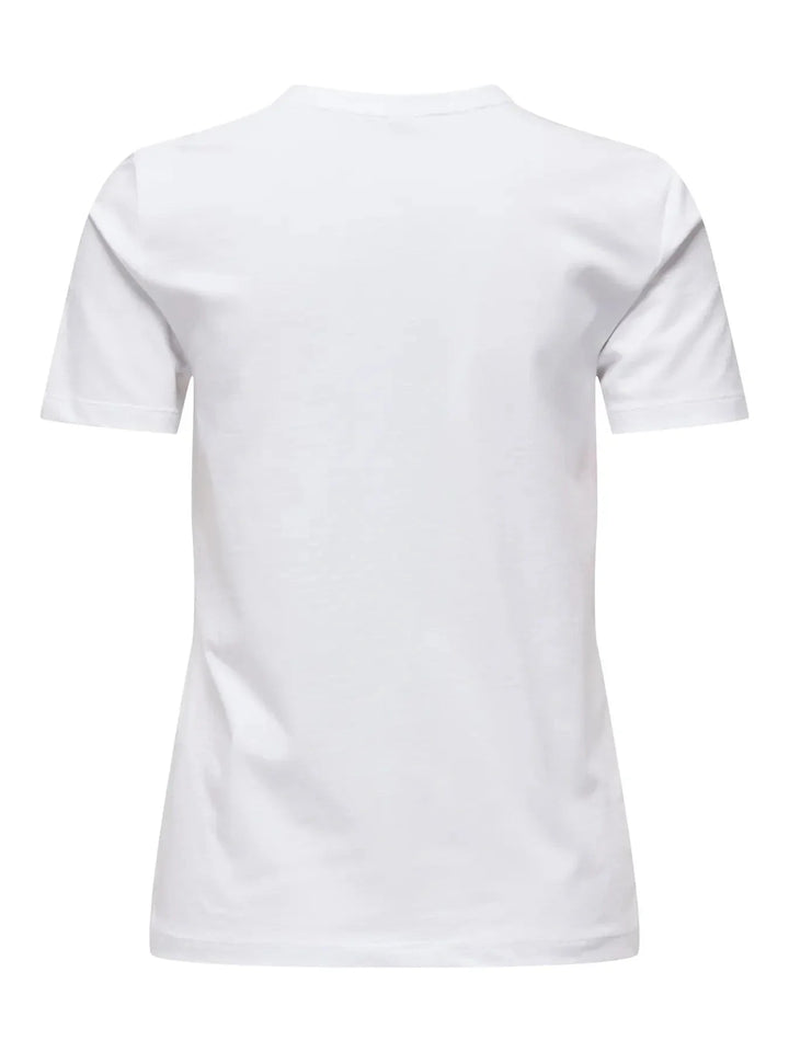 Only - Onlketty Life S/S O-Neck Top - 4947907 Bright White True Blue Flowers T-shirts 