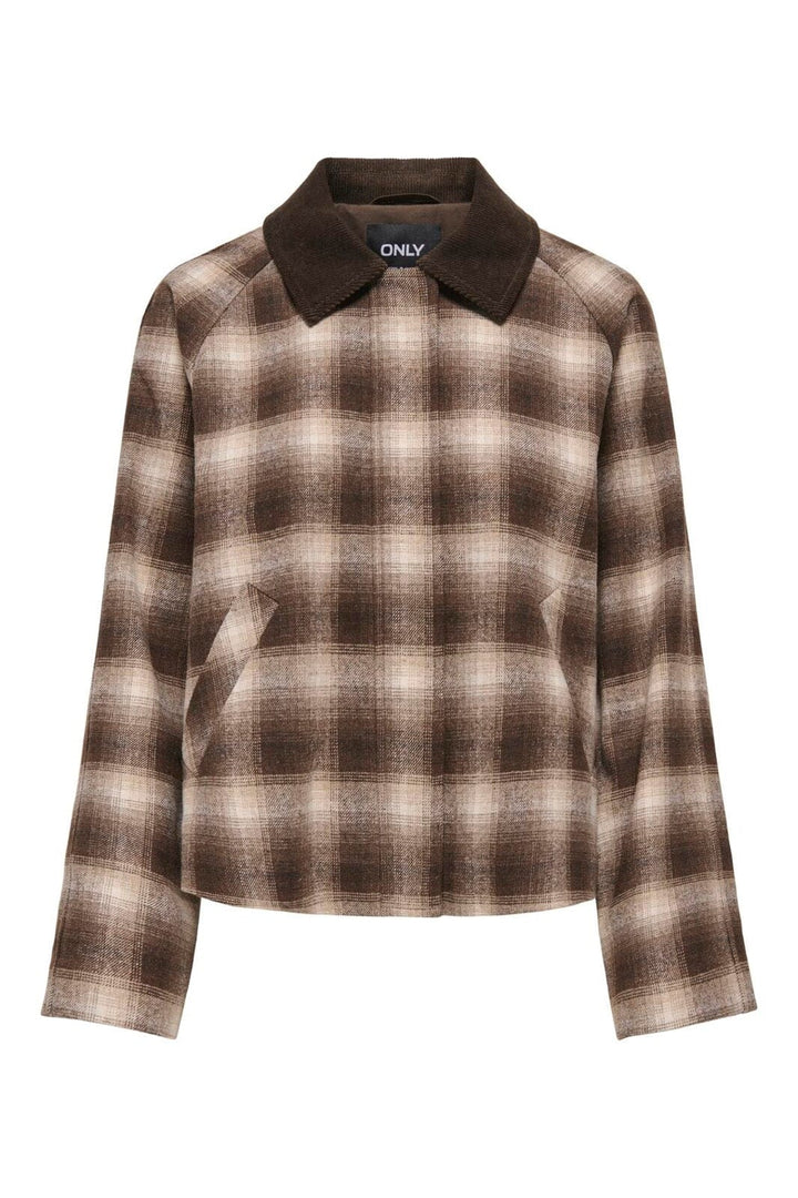 Only - Onlkine Checked Cord Jacket Cc - 5009421 Chocolate Martini